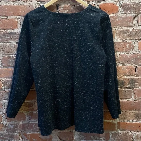 J Jill Women's Wearever Double-Face Jersey V-Neck Tunic - S - Black Speckle - Picture 4 of 6